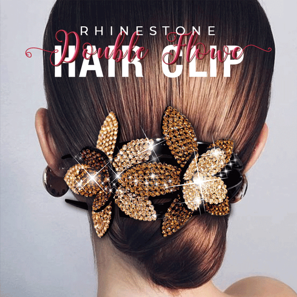 (🍀SPRING HOT SALE🍀)Rhinestone Double Flower Hair Clip