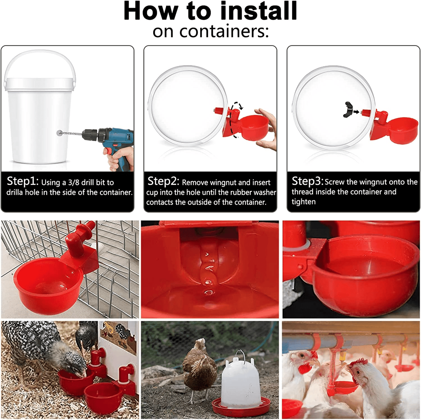 (HOT SALE) 6PCS/SET Automatic Poultry Drinking Bowl - Buy 2 Get 1 Free