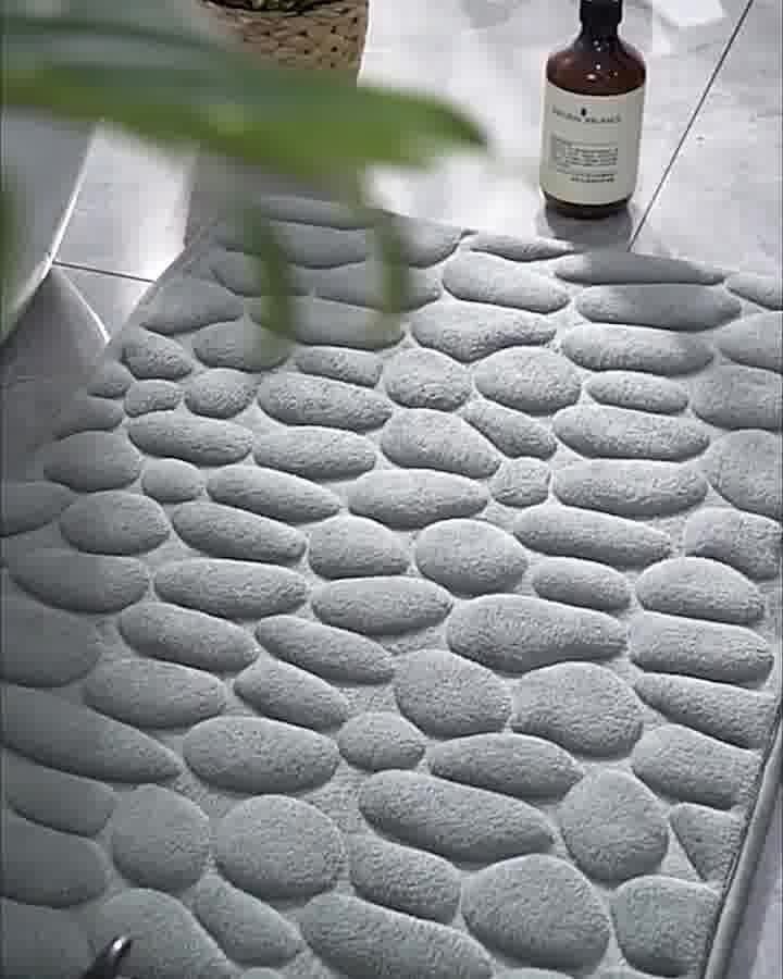 New Arrival Cobblestone Embossed Bathroom Bath Mat
