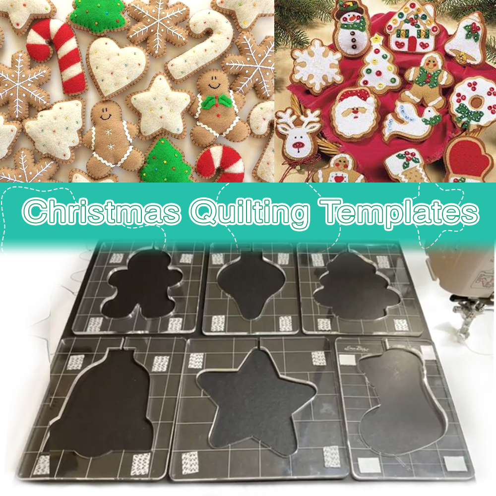 Christmas Motif Quilting Template Set (6 PCS) - With Instructions