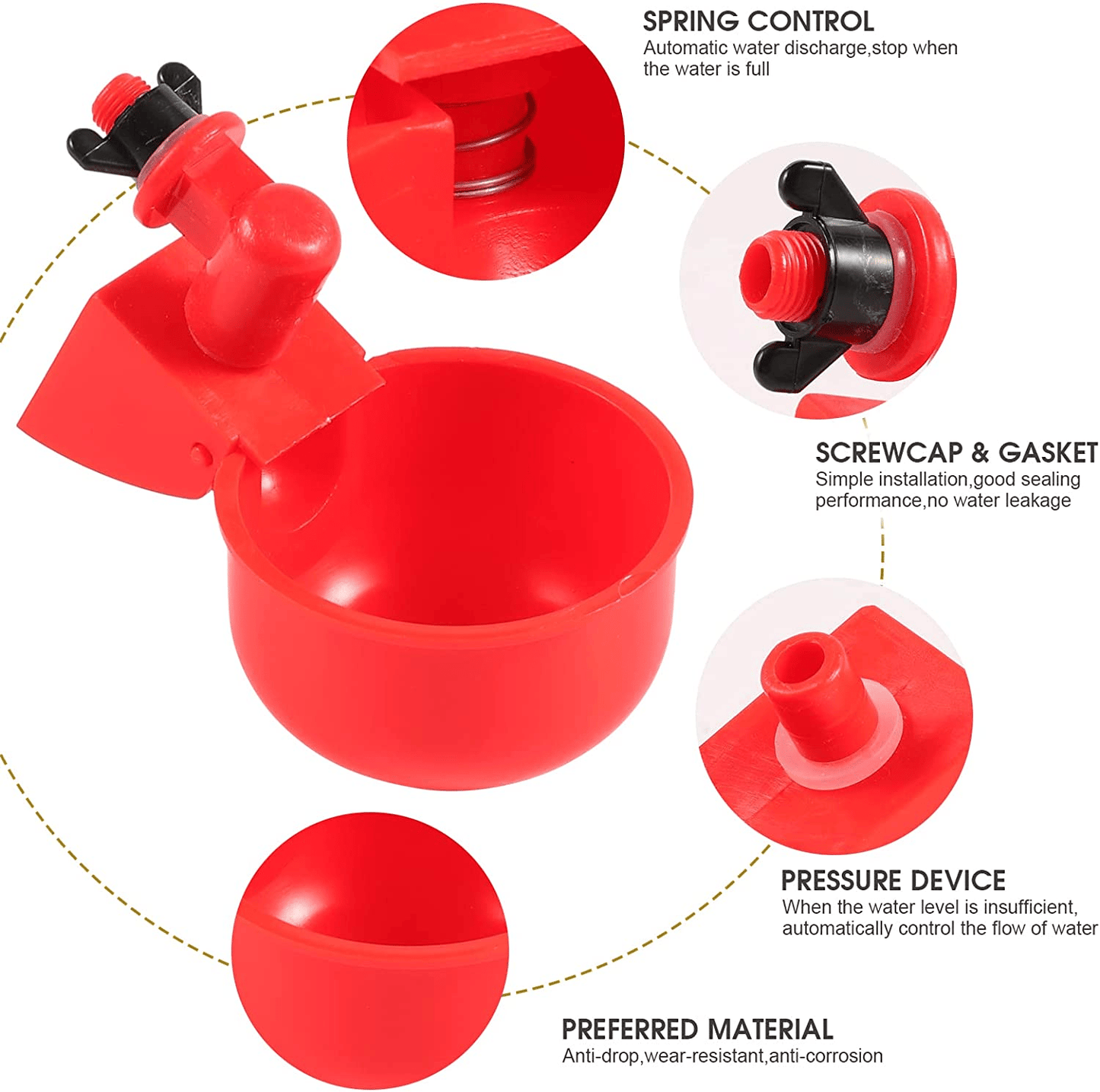 (HOT SALE) 6PCS/SET Automatic Poultry Drinking Bowl - Buy 2 Get 1 Free