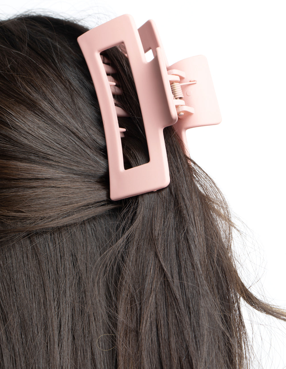 Blush Pink Large Coated Box Claw Clip