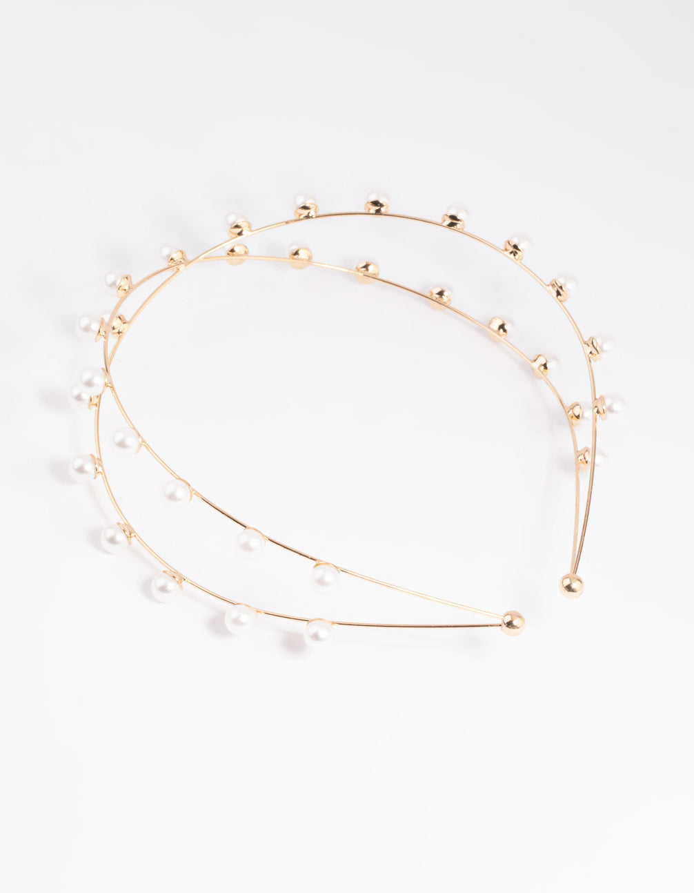 Gold Cross Over Pearl Headband