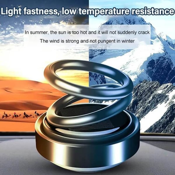 Solar Rotating Double Ring Suspension Car Aromatherapy Ornament💖