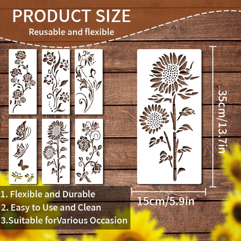 🏡Garden Fence Large Flower Stencils🌻DIY Decoration