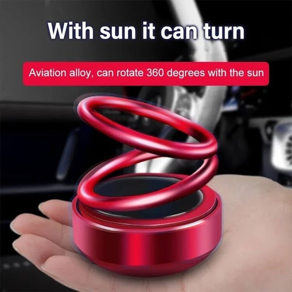 Solar Rotating Double Ring Suspension Car Aromatherapy Ornament💖