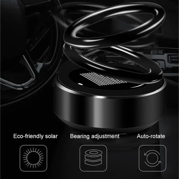 Solar Rotating Double Ring Suspension Car Aromatherapy Ornament💖