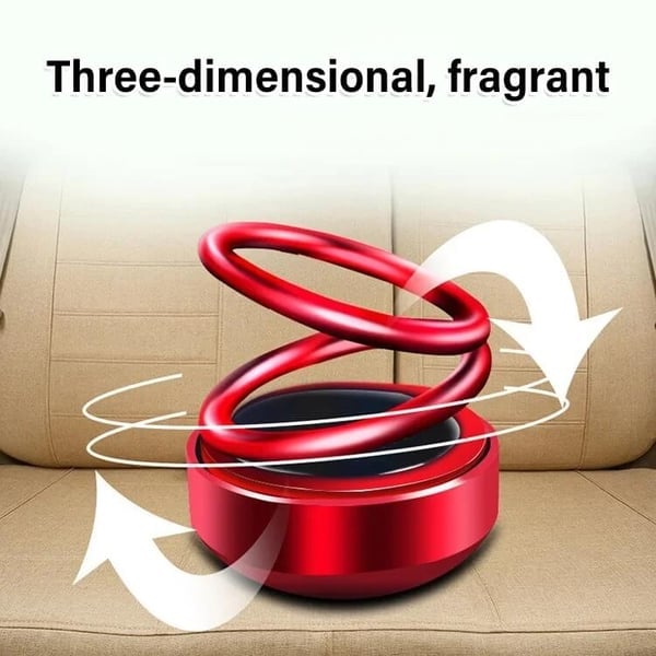 Solar Rotating Double Ring Suspension Car Aromatherapy Ornament💖