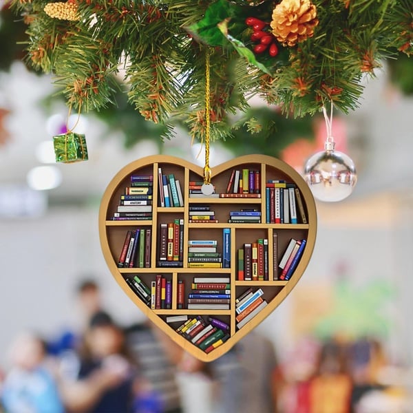 💝Book Lovers Heart Ornament(2D Flat)