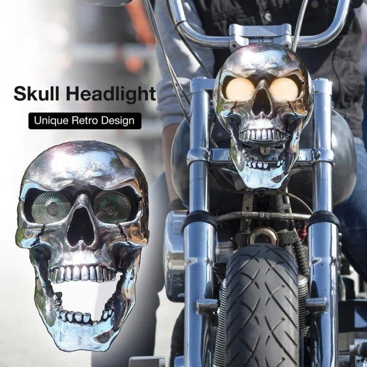 💀Motorcycle skull lamp🎃Halloween Pre