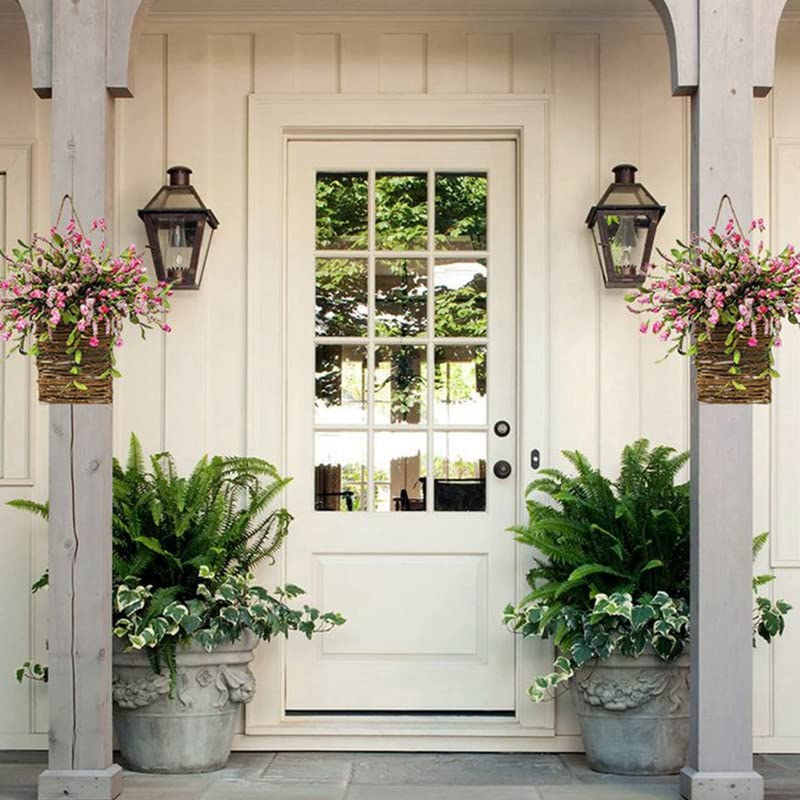 🎁🔥💐Cream Hydrangea Door Hanger Basket Wreath