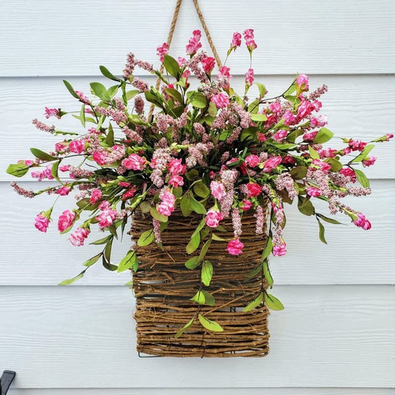 🎁🔥💐Cream Hydrangea Door Hanger Basket Wreath