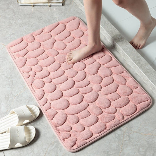 New Arrival Cobblestone Embossed Bathroom Bath Mat