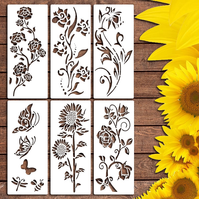 🏡Garden Fence Large Flower Stencils🌻DIY Decoration