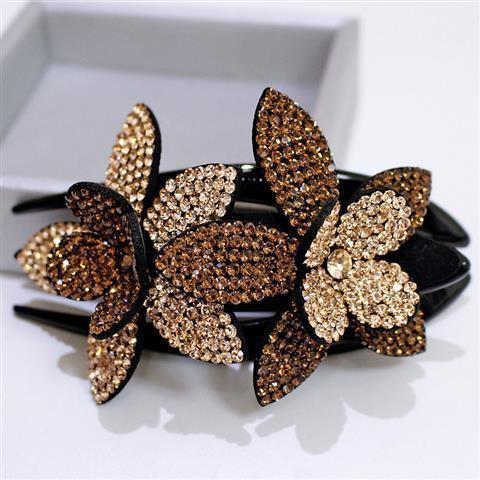 (🍀SPRING HOT SALE🍀)Rhinestone Double Flower Hair Clip