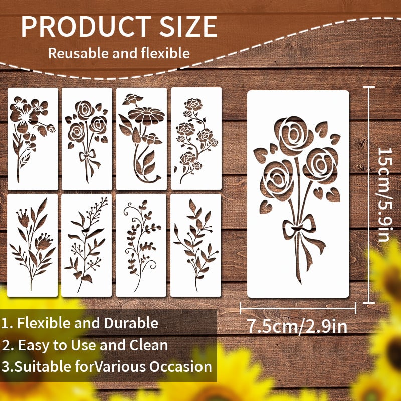 🏡Garden Fence Large Flower Stencils🌻DIY Decoration