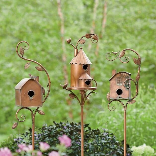 Birdhouse Garden Stakes