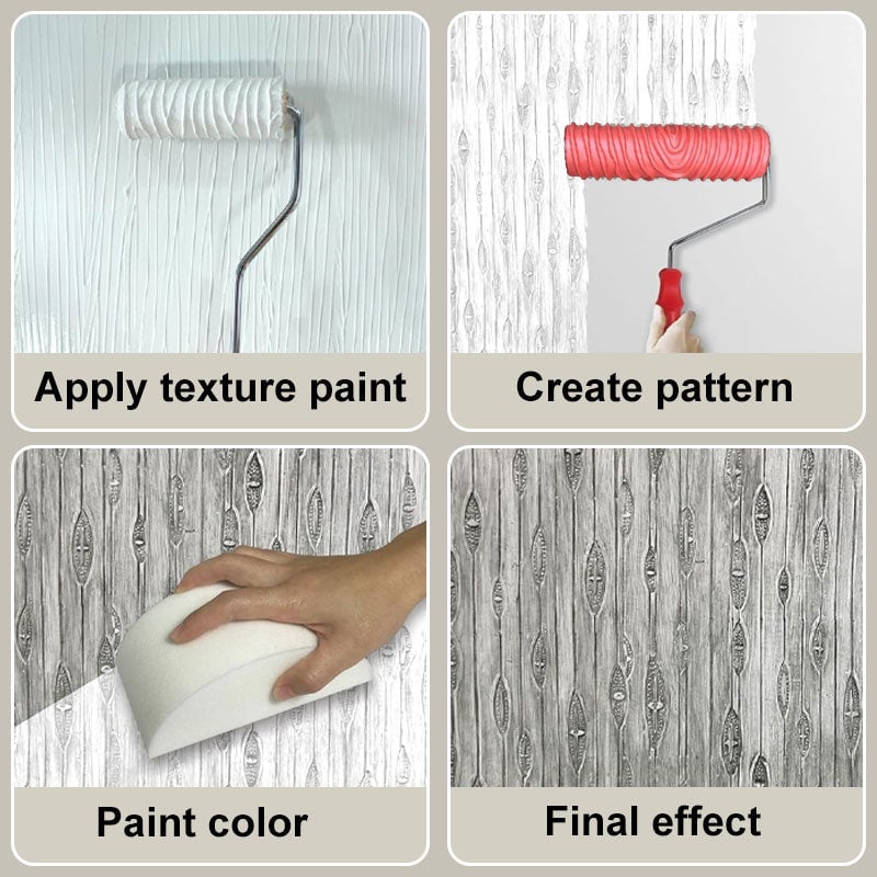 🔥New Design🔥Embossing Texture Patterned Paint Roller for Wall Decoration